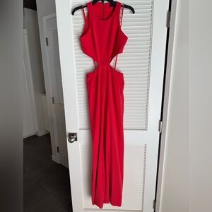 BCBG Red Cutout Jumpsuit